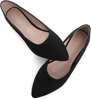 SAILING LU Womens Suede Pointed Toe Ballet Flats Comfortable Wedding Party Casual Slip-On Ballerina Dressy Shoes for Women Walking Shoes