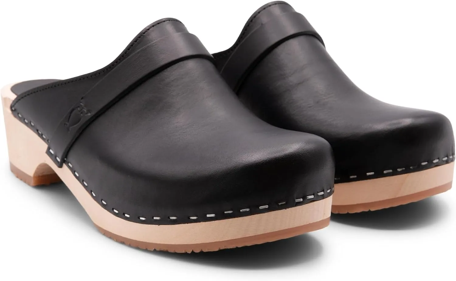 Sandgrens Handmade Swedish Wood Clogs for Men, Low Heel Mule | Malmö