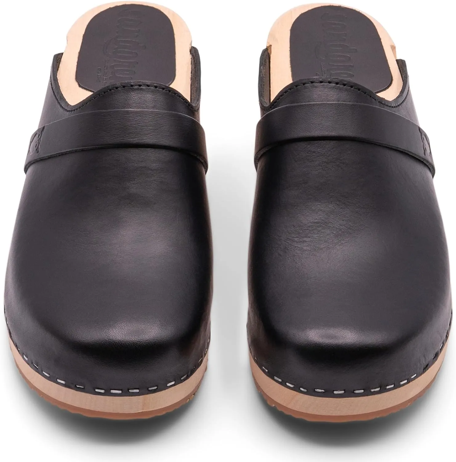 Sandgrens Handmade Swedish Wood Clogs for Men, Low Heel Mule | Malmö