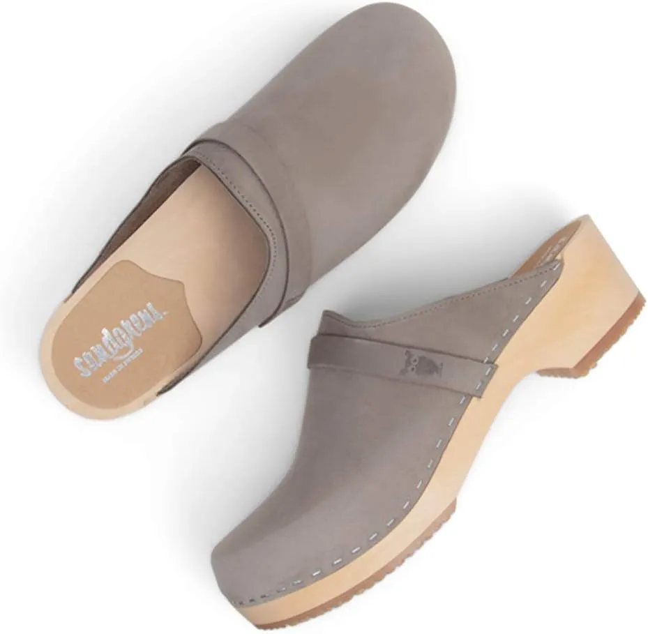 Sandgrens Handmade Swedish Wood Clogs for Men, Low Heel Mule | Malmö