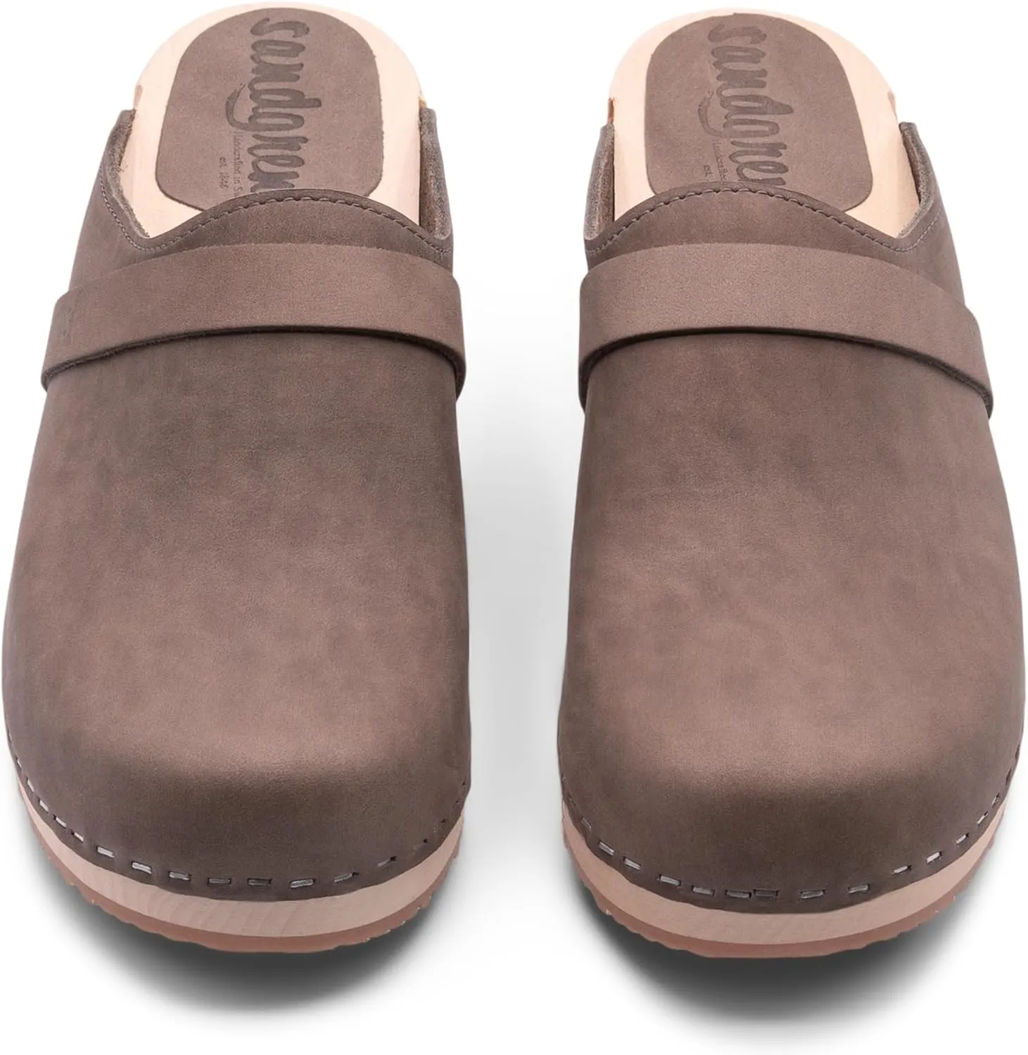 Sandgrens Handmade Swedish Wood Clogs for Men, Low Heel Mule | Malmö