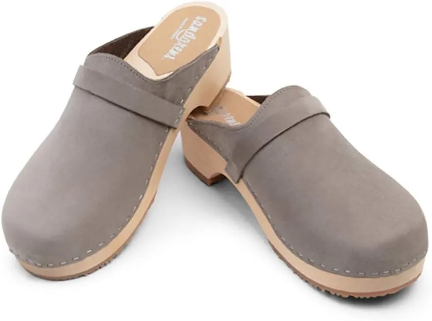 Sandgrens Handmade Swedish Wood Clogs for Men, Low Heel Mule | Malmö
