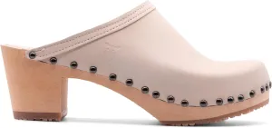 Sandgrens Handmade Swedish Wood Clogs for Women, High Heel Mule | Rome