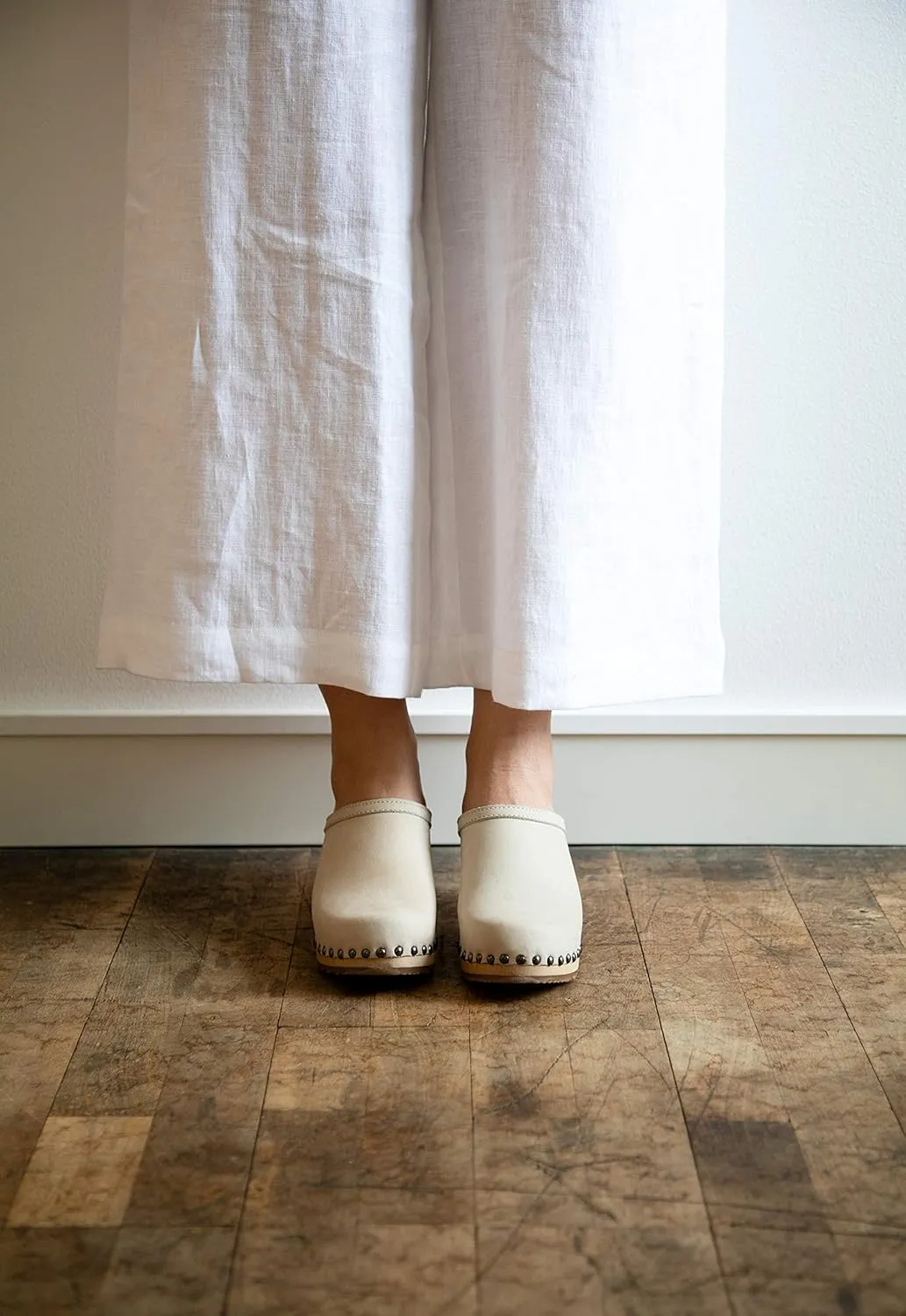 Sandgrens Handmade Swedish Wood Clogs for Women, High Heel Mule | Rome