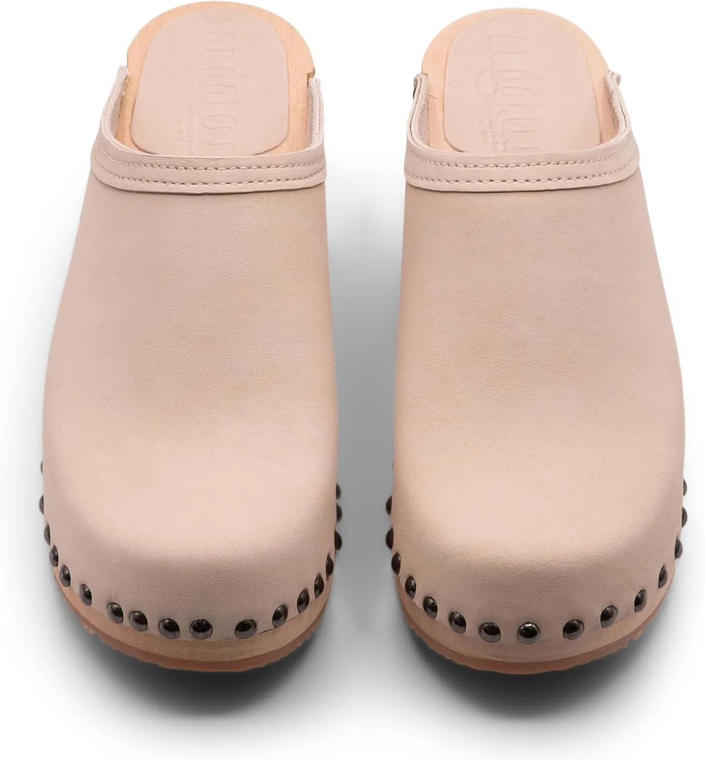 Sandgrens Handmade Swedish Wood Clogs for Women, High Heel Mule | Rome
