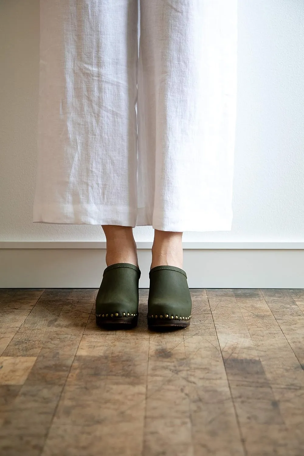 Sandgrens Handmade Swedish Wood Clogs for Women, High Heel Mule | Rome