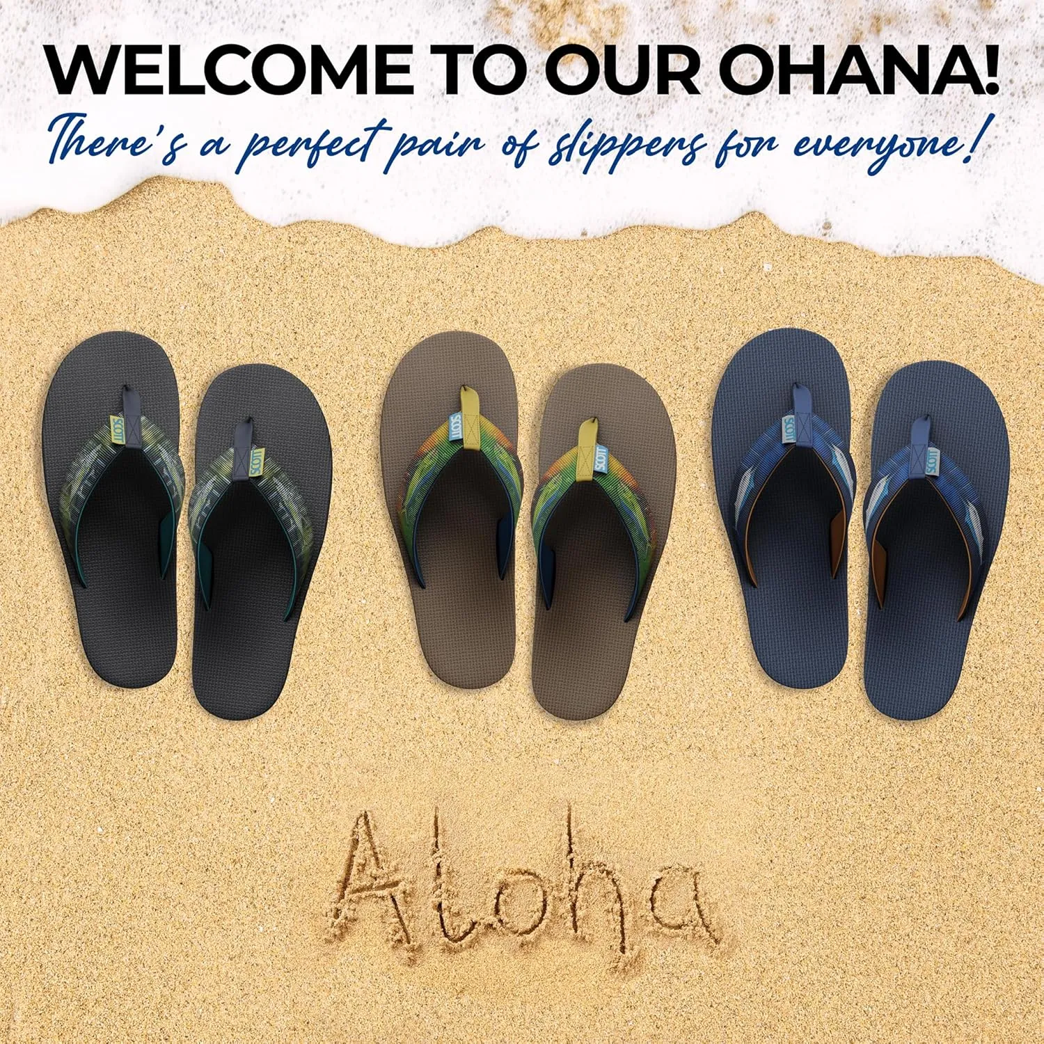 Scott Hawaii Men's Kaiko Sandal | Nylon Strap with Neoprene Lining | Molded Non-marking No-slip Outsole | Arch Support and Heel Cup | Marine & Boat Friendly