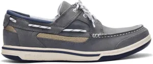 Sebago Triton Three Eyelets Boat Shoes - Waxed Nubuck Leather Moccasins with Breathable Mesh Lining, Comfy EVA Insole, and Rubber Outsole