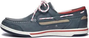 Sebago Triton Three Eyelets Boat Shoes - Waxed Nubuck Leather Moccasins with Breathable Mesh Lining, Comfy EVA Insole, and Rubber Outsole