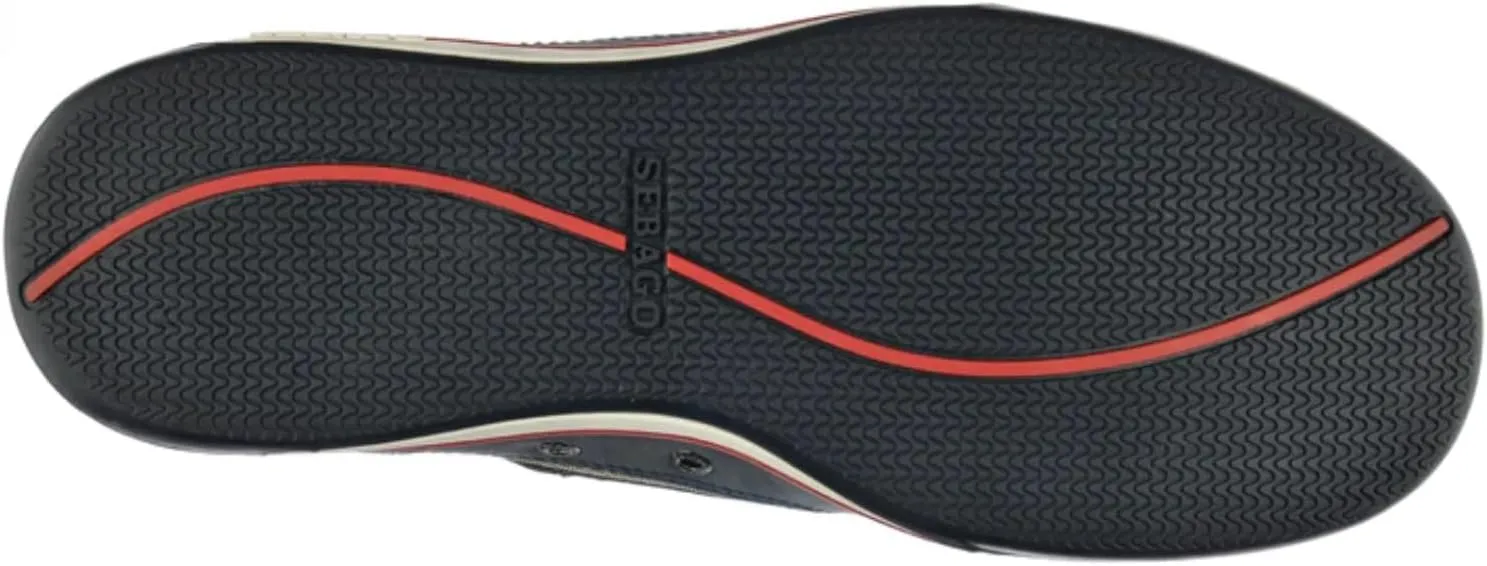 Sebago Triton Three Eyelets Boat Shoes - Waxed Nubuck Leather Moccasins with Breathable Mesh Lining, Comfy EVA Insole, and Rubber Outsole