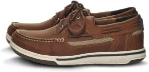 Sebago Triton Three Eyelets FGL Boat Shoes - Waxed Leather Moccasins with Breathable Mesh Lining, Comfy EVA Insole, and Strobel-Attached Rubber Outsole