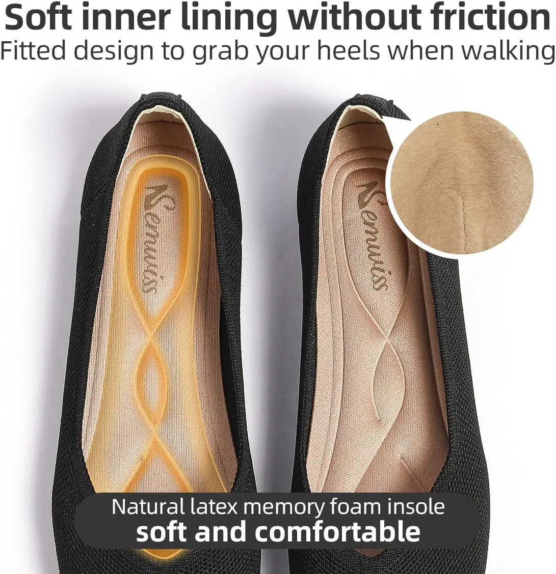 Semwiss Round Toe Flats for Women Dressy Comfortable, Knit Ballet Flat Shoes Casual Shoes Walking Flats Office Shoes.