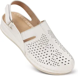 SHIBEVER Clogs for Womens Mules Shoes: Slip-On Flat Mule Shoes - Closed Toe Sandals Comfortable