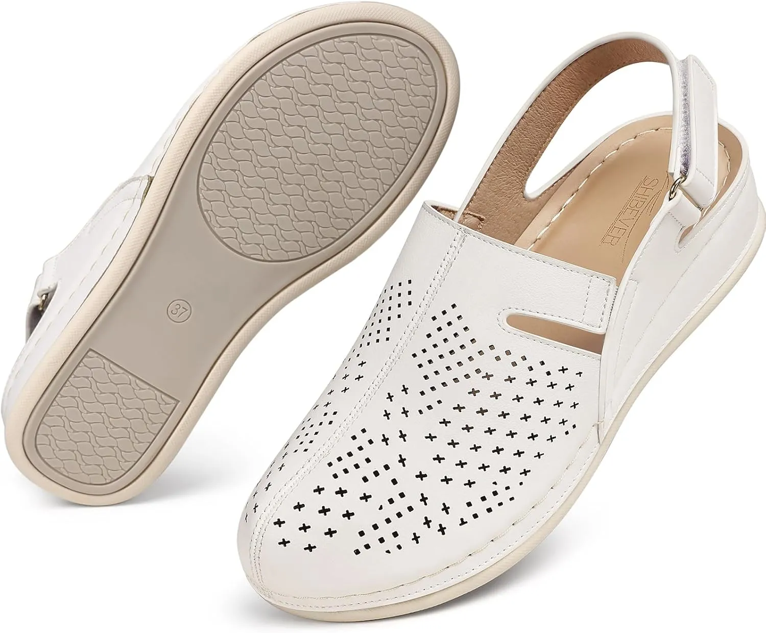 SHIBEVER Clogs for Womens Mules Shoes: Slip-On Flat Mule Shoes - Closed Toe Sandals Comfortable