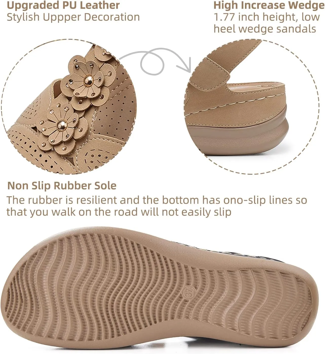 SHIBEVER Wedge Sandals for Women Dressy: Comfortable Summer Platform Casual Dress Women Sandal