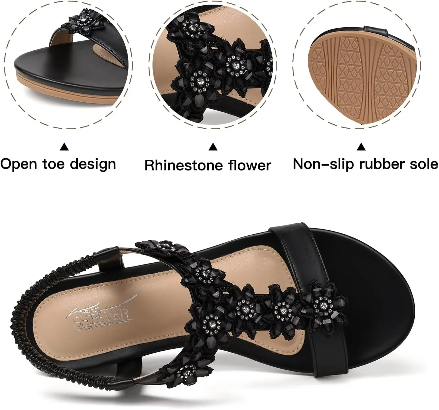 SHIBEVER Wedge Sandals for Women Dressy: Summer Platform Comfortable Low Wedges Womens Sandal
