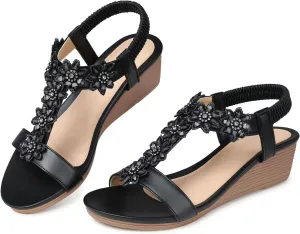SHIBEVER Wedge Sandals for Women Dressy: Summer Platform Comfortable Low Wedges Womens Sandal