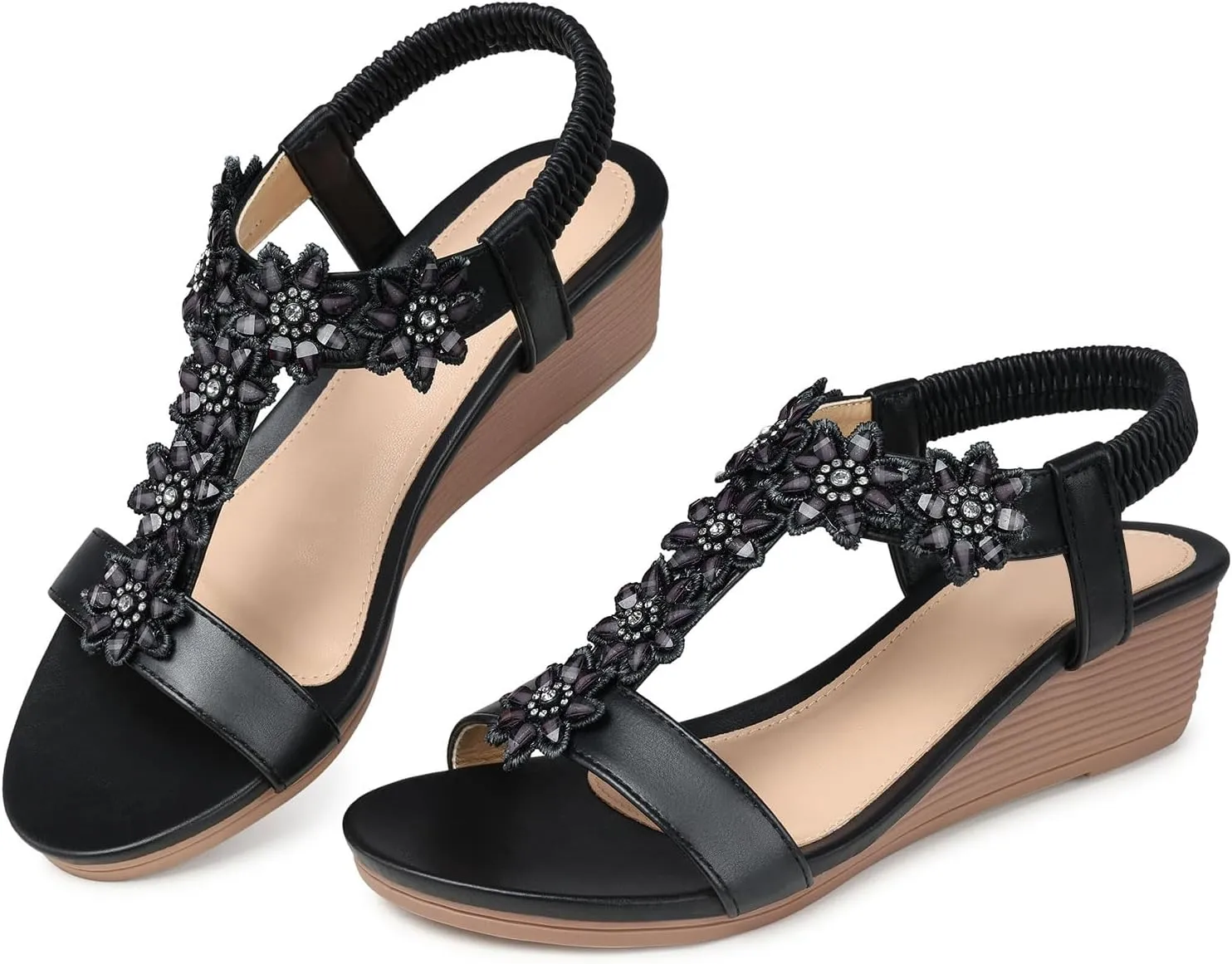 SHIBEVER Wedge Sandals for Women Dressy: Summer Platform Comfortable Low Wedges Womens Sandal
