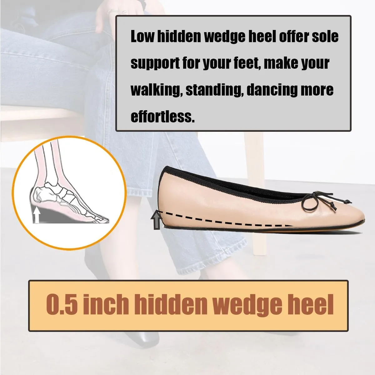 SHODENSE Women Flats Shoes Bow Square Closed Toe Ballet Flats Slip On Metallic Flat Shoe Matte Patent Leather Snakeskin Low Hidden Wedge Heel Office Work Shoes Driving Flats Church Club Fall 4-11 M US