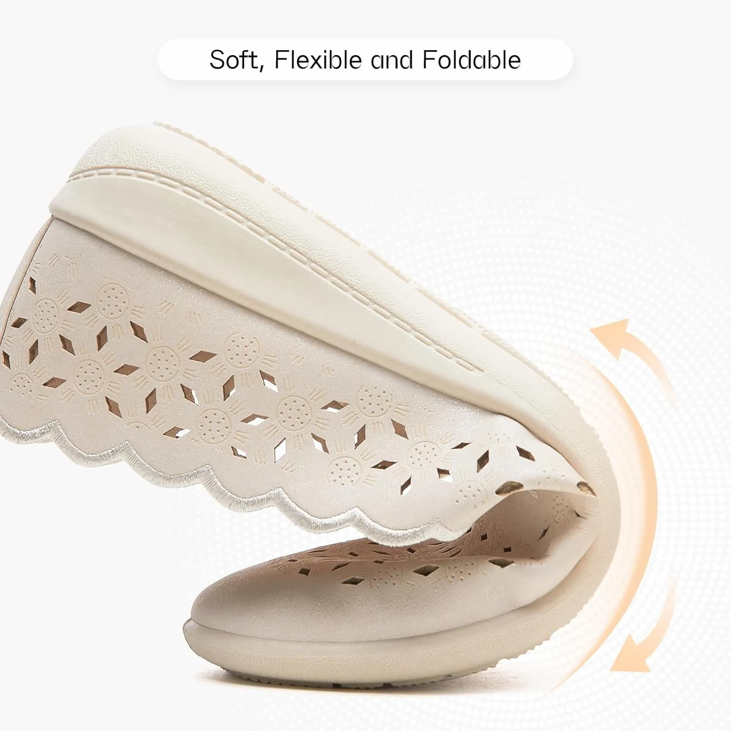 Shupua Flats for Women Dressy Comfortable Women's Ballet Flats Shoes Casual Black Flats Round Toe Womens Slip on Shoes PU Leather Flats Summer with Diamond Eyelets