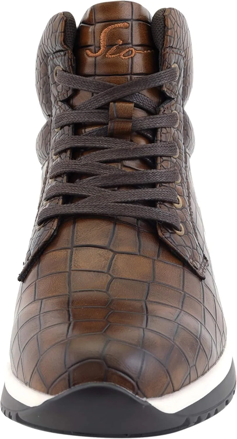 Sio Maverick and Ryder - Men's Sneakers, Low Top and High Top Sneaker Boots - Casual Crocodile Print Sneakers for Men, Stylish Fashion Sneakers for Men