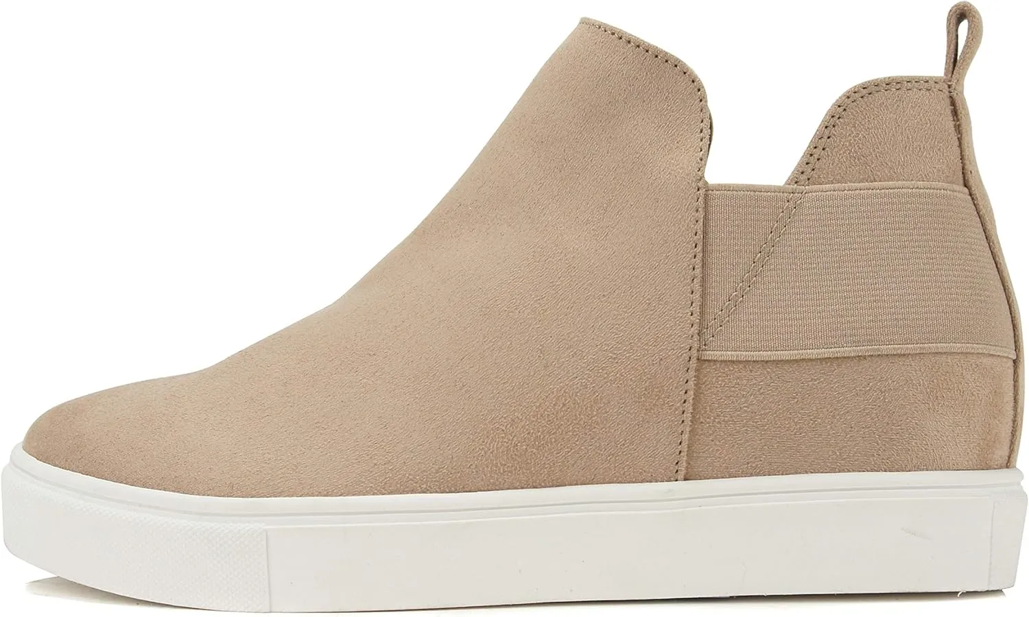Soda Diana ~ Slip On Hidden Wedge Ankle Boot Fashion Sneaker with Elastic Gore Insets
