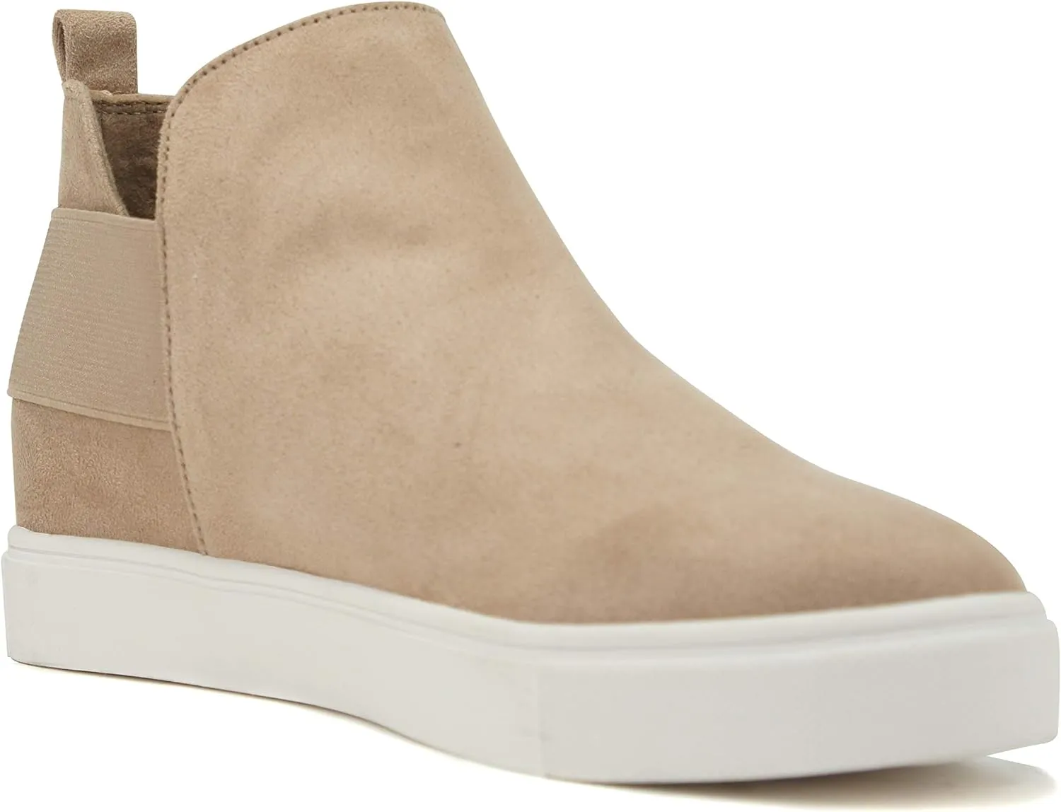 Soda Diana ~ Slip On Hidden Wedge Ankle Boot Fashion Sneaker with Elastic Gore Insets