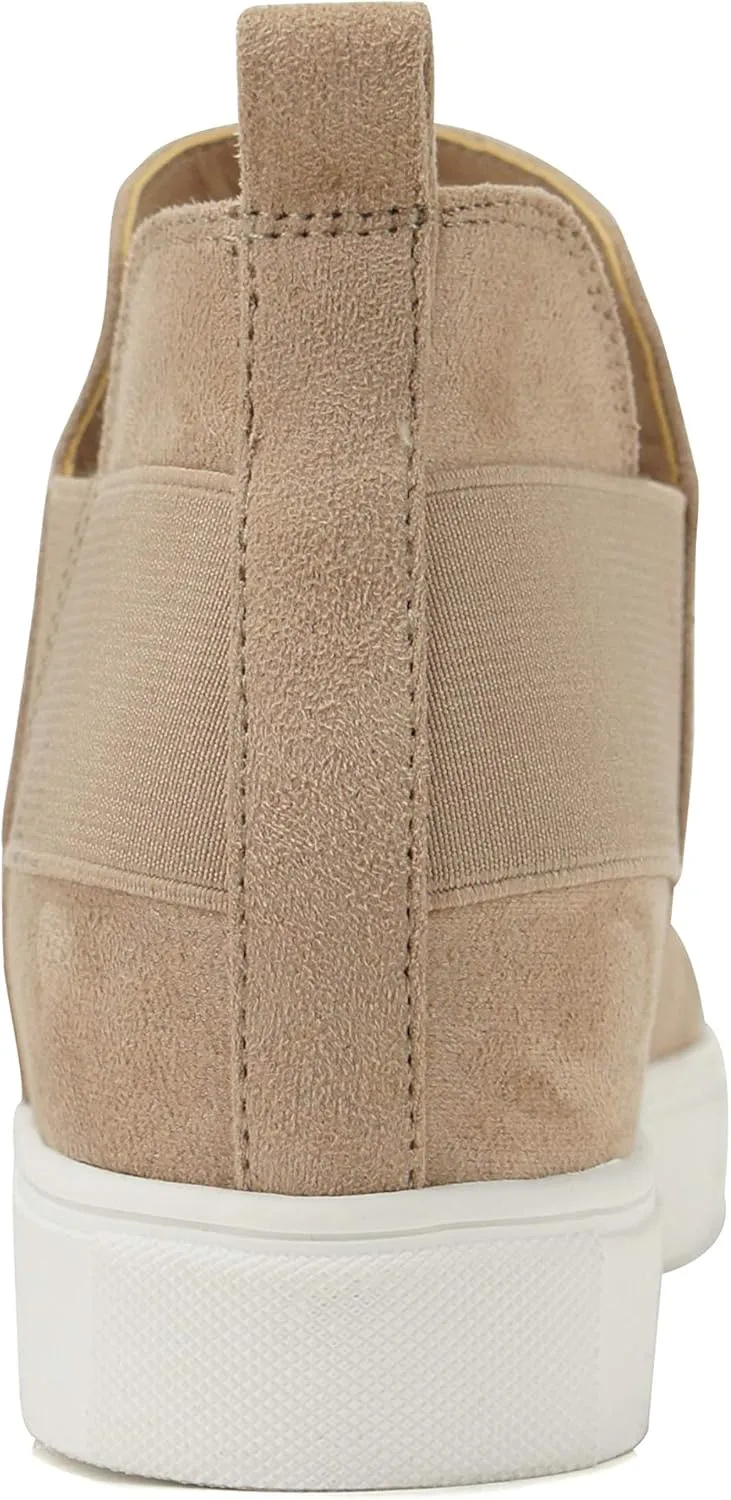 Soda Diana ~ Slip On Hidden Wedge Ankle Boot Fashion Sneaker with Elastic Gore Insets