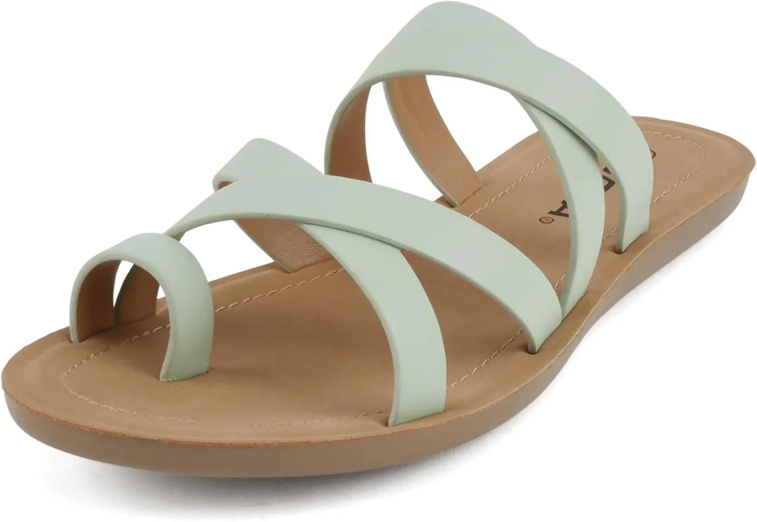 Soda ISABEL ~Women Fashion Comfortable Slip On Flat Cross bands Toe Ring Fashion Sandals