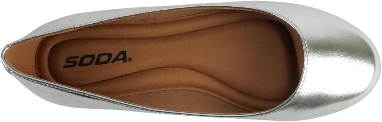 Soda Kreme Comfortable Basic Shoes Women Ballet Flat Round Toe Gel Insole