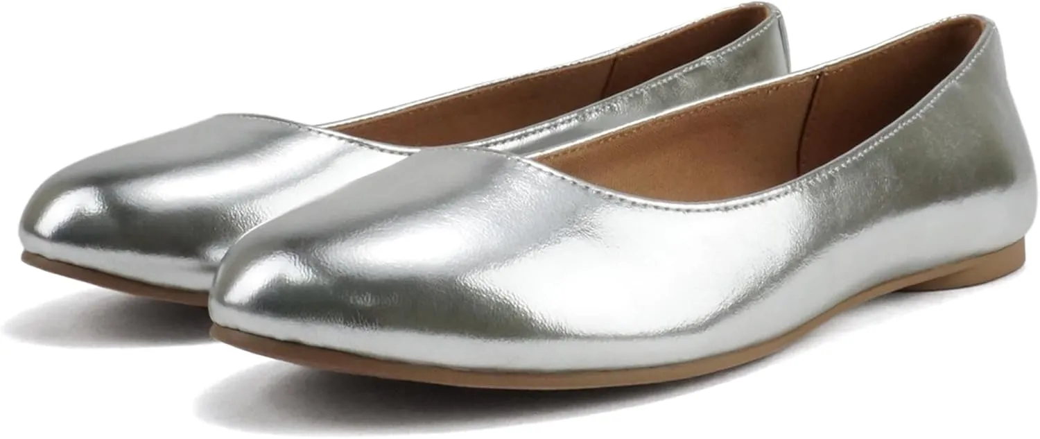Soda Kreme Comfortable Basic Shoes Women Ballet Flat Round Toe Gel Insole