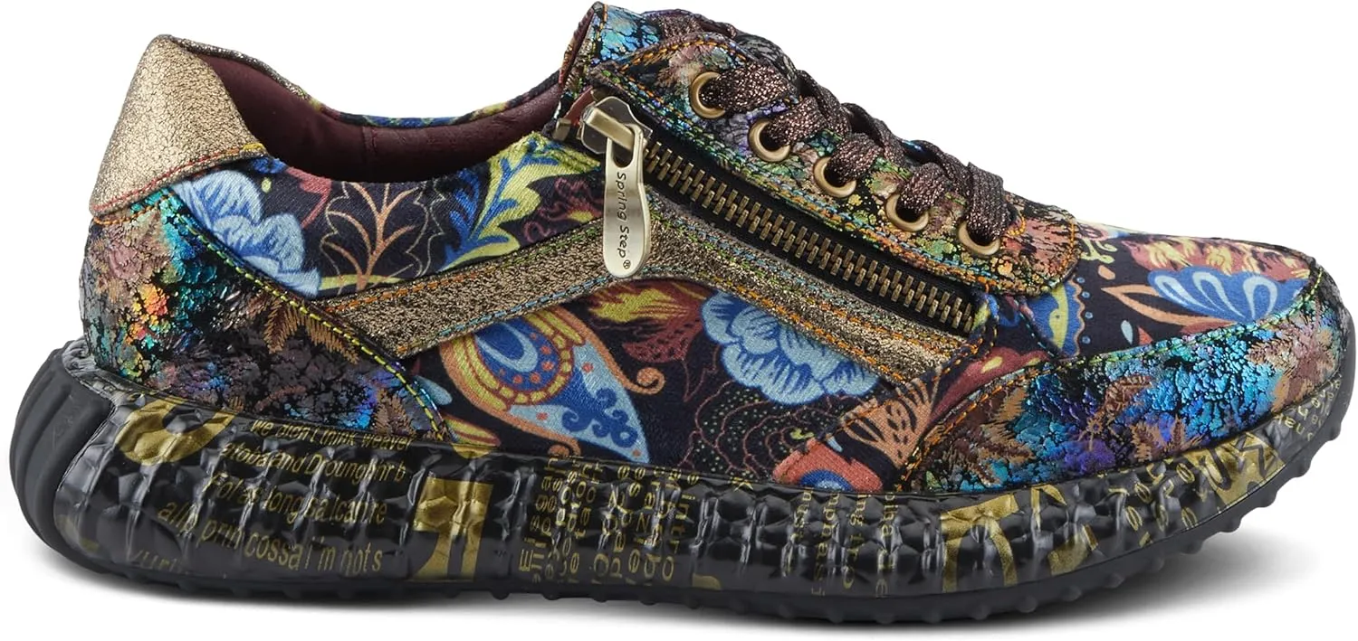 Spring Step L'Artiste Javana Women's Lace-Up Sneaker - Mixed Materials, Lace Accents, Comfortable & Fashionable