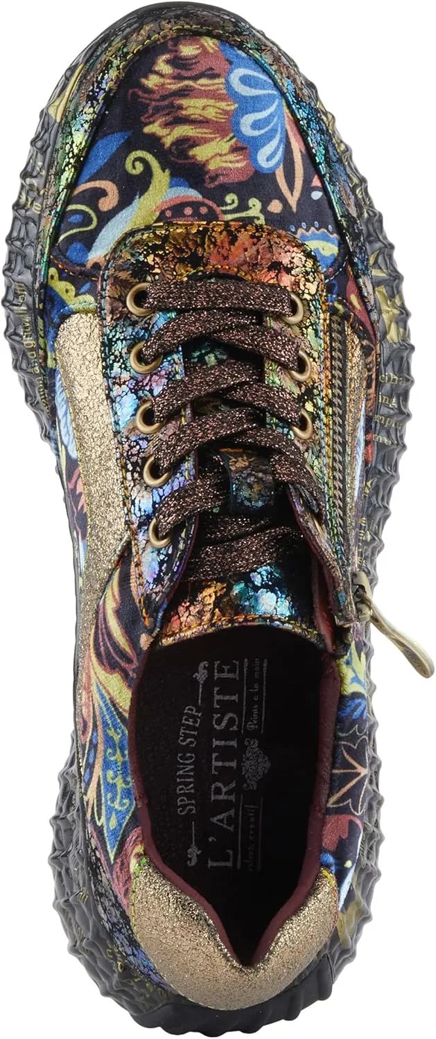Spring Step L'Artiste Javana Women's Lace-Up Sneaker - Mixed Materials, Lace Accents, Comfortable & Fashionable