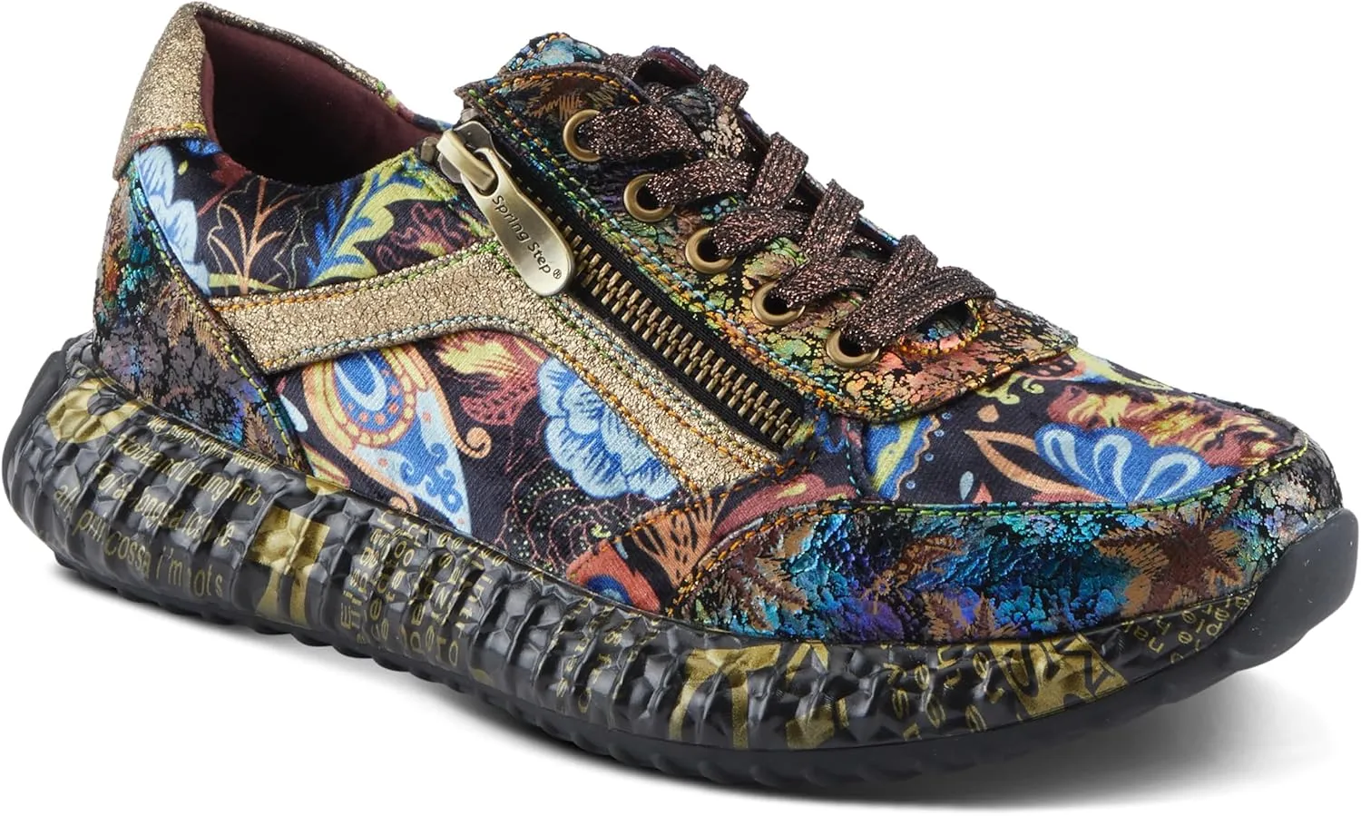 Spring Step L'Artiste Javana Women's Lace-Up Sneaker - Mixed Materials, Lace Accents, Comfortable & Fashionable