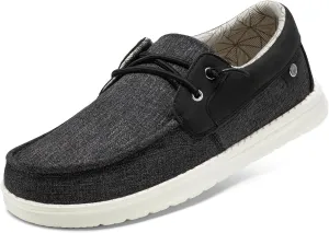STQ Boat Shoes Men's Business Casual Shoes Slip on Dress Sneakers with Arch Support Insole Lightweight Orthopedic Walking Loafers for Plantar Fasciitis
