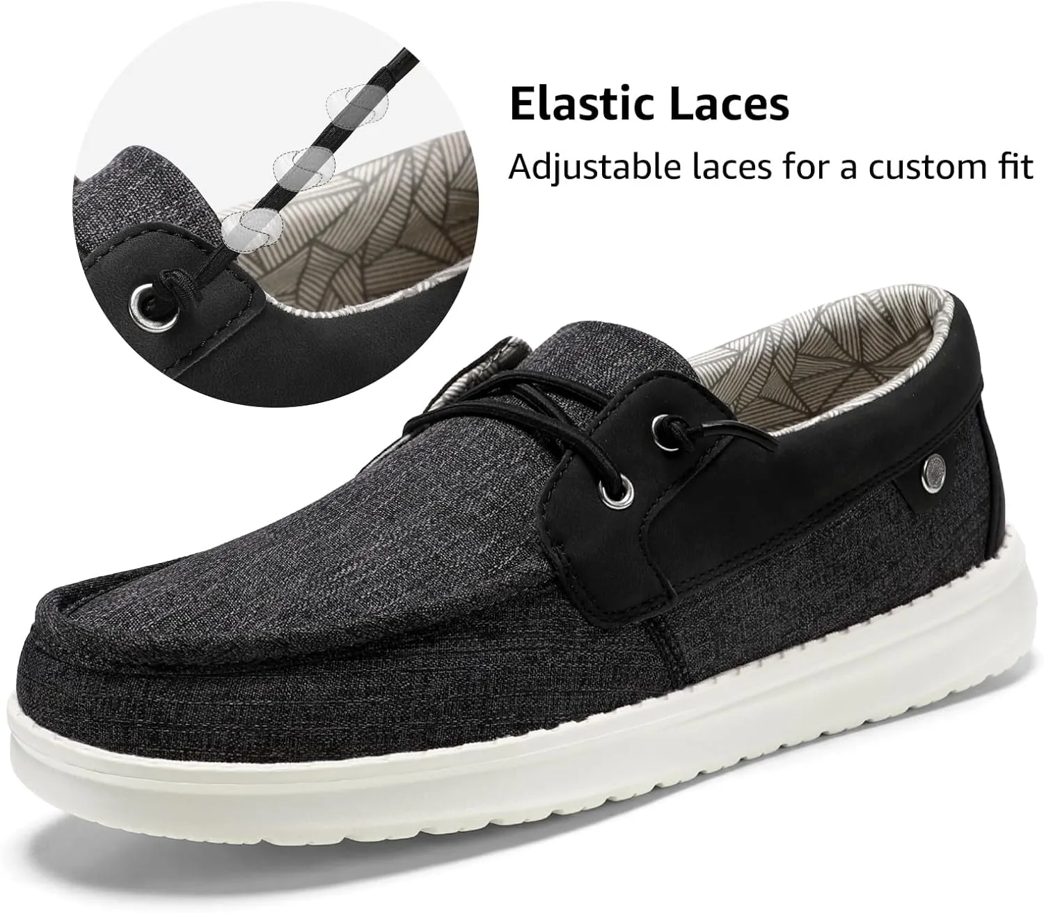 STQ Boat Shoes Men's Business Casual Shoes Slip on Dress Sneakers with Arch Support Insole Lightweight Orthopedic Walking Loafers for Plantar Fasciitis