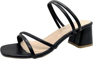 Strappy Heels for Women Square Toe Ankle Strap Heels Comfortable Pumps Shoes Party Dress Shoes Chunky Block Heel