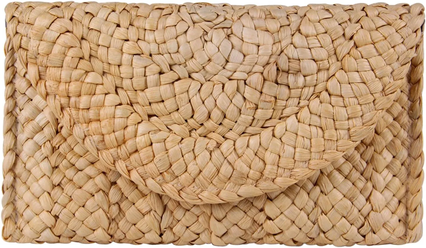 Straw Clutch Purses for Women Summer Beach Bags Envelope Woven Clutch Handbags