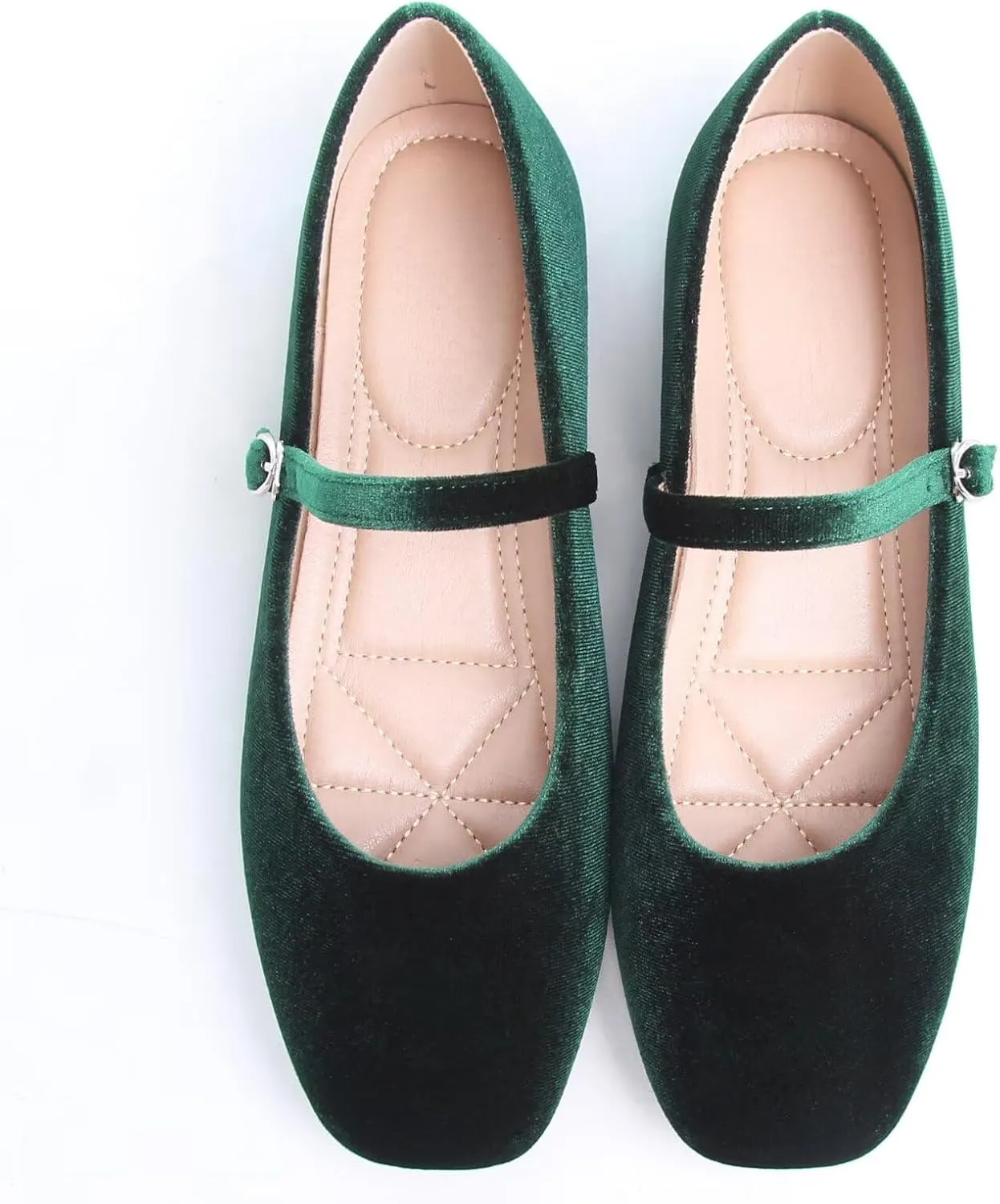 Stunner Mary Jane Square Toe Black Ballet Flats for Women - Comfortable Ankle Strap Casual Slip On Flats