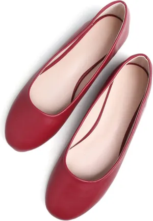 Stunner Women Cute Slip-On Ballet Shoes Soft Solid Classic Pointed Toe Flats