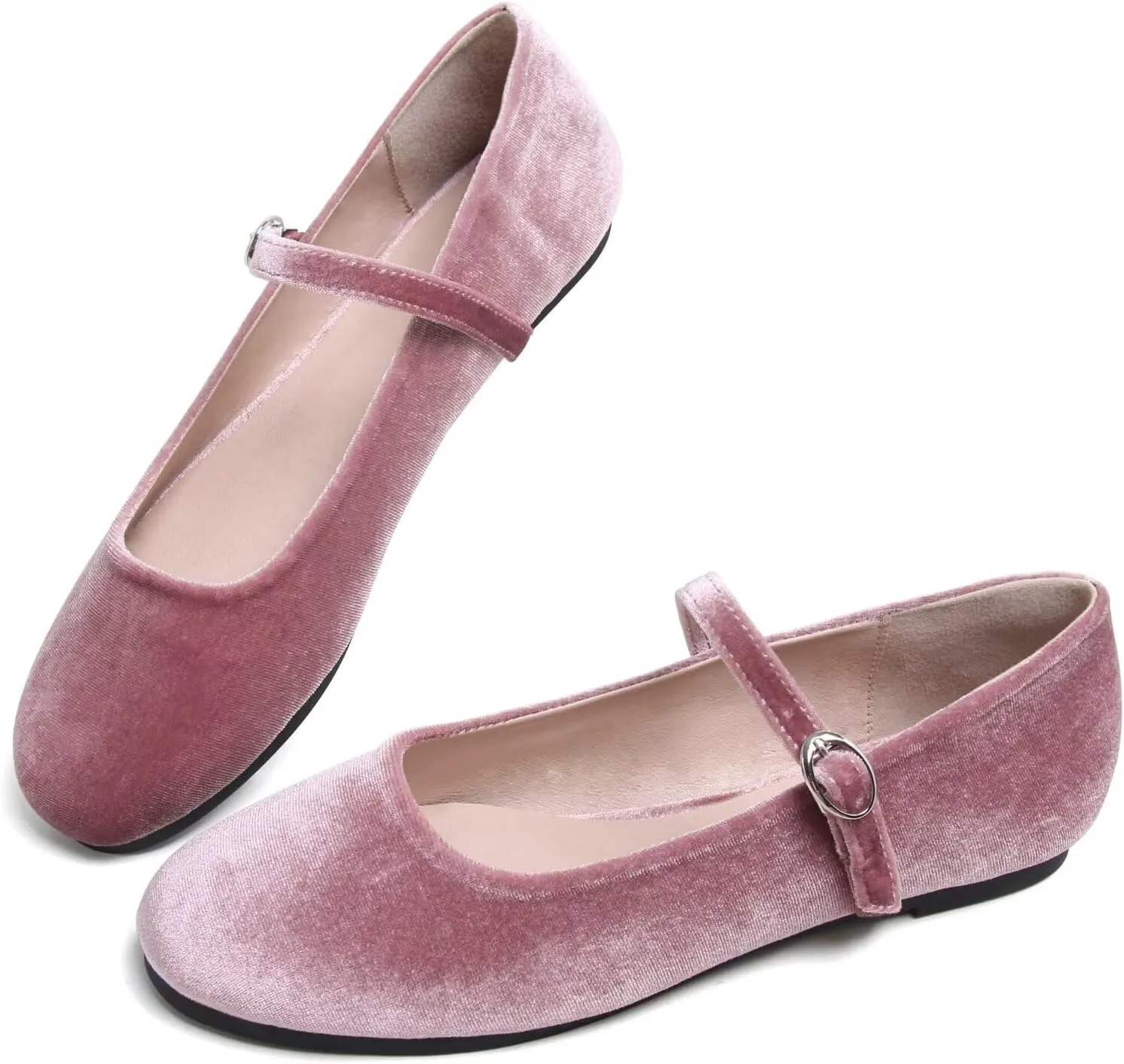 Stunner Women's Mary Jane Flats Fashion Round Toe Ballet Flats Comfortable Ankle Strap Flats Slip On Dress Flats