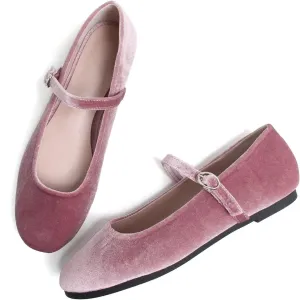 Stunner Women's Mary Jane Flats Fashion Round Toe Ballet Flats Comfortable Ankle Strap Flats Slip On Dress Flats