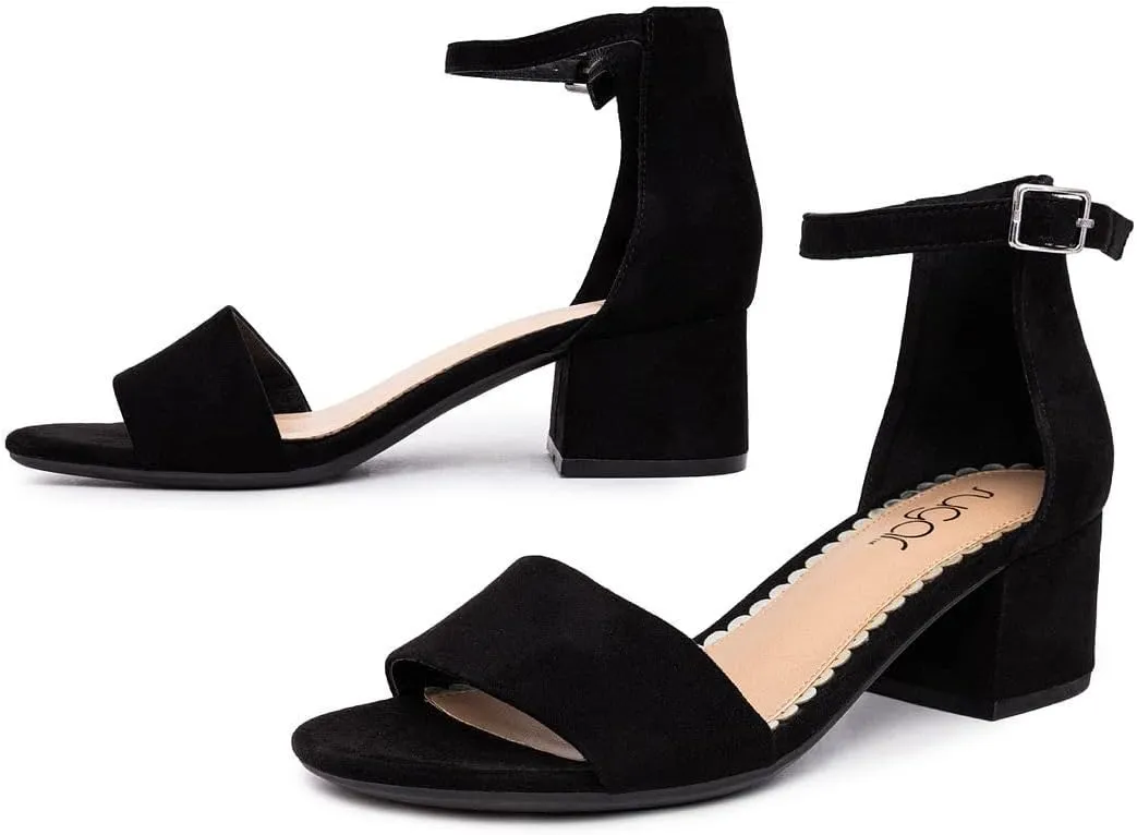 Sugar Women's Block Heel Sandals – Open Toe, Ankle Strap, Comfortable Dress Shoes for Weddings & Casual Wear
