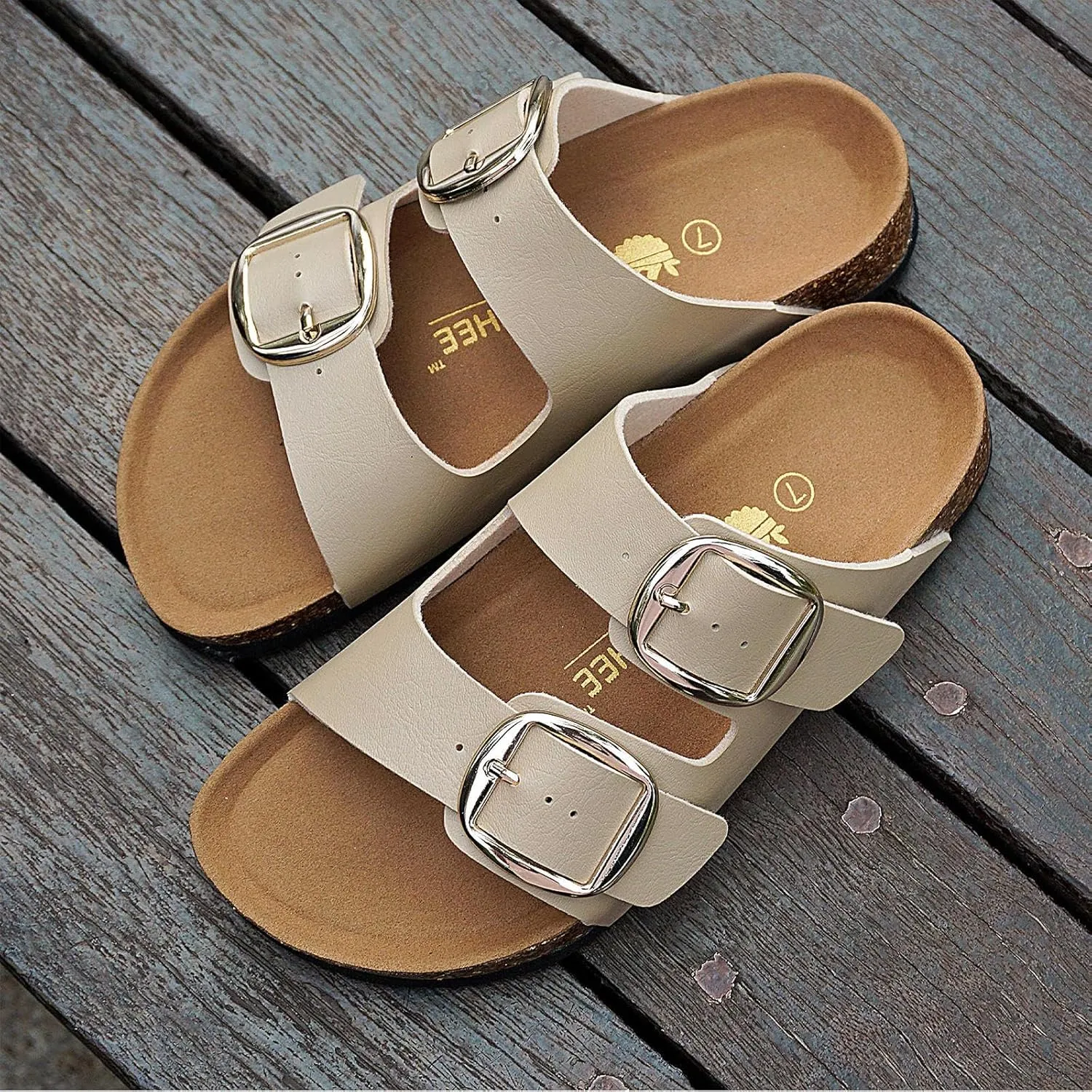 Sweechee Women's Cork Sandals Soft Footbed, Comfortable Slides Shoes for Women