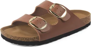 Sweechee Women's Cork Sandals Soft Footbed, Comfortable Slides Shoes for Women