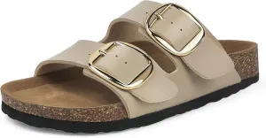 Sweechee Women's Cork Sandals Soft Footbed, Comfortable Slides Shoes for Women