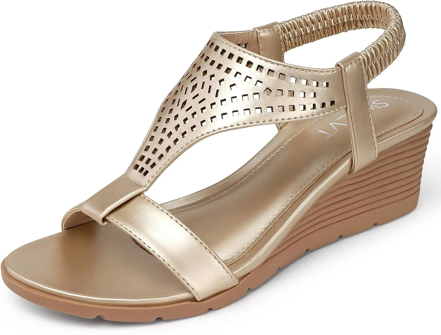 SWQZVT Women Sandals Wedge Low: Dressy Summer Sandal - Comfortable Hollow Out Sandals