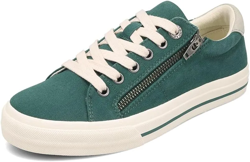 Taos Z Soul Women's Sneaker - Stylish Platform Sneaker with Removable Footbed, Arch Support, Premium Cushioning, Lace-Up Adjustability, and Easy Access Zipper