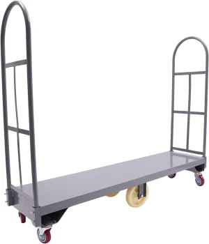 TFCFL Narrow Aisle U-Boat Platform Truck Dolly, 64.6Lx15.7H 2000lbs Capacity U-Boat Steel Cart with 6 Wheels (2 Directional Wheels), Thick Steel Deck Premium Hand Truck for Warehouses Transportation