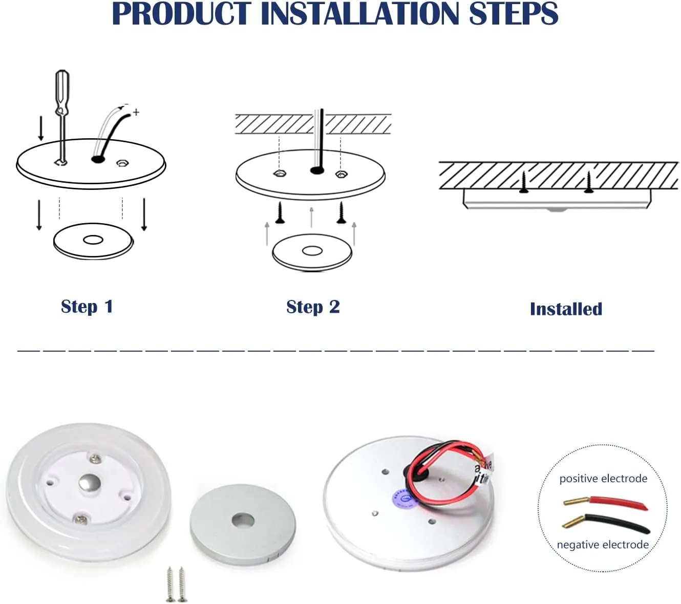 THALASSA 3W RV Interior Ceiling Light Boat Cabain Dome Light with Inbuilt Dimmer Touch Switch DC 12V 2800K Soft White.Small Light Base74MM Diameter Surface Mount
